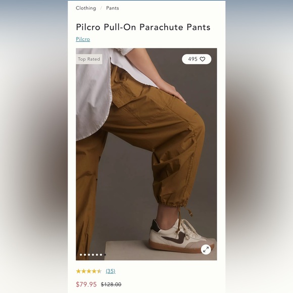 Anthropologie Pilcro Pull-On Parachute Pants - Bronze - Picture 6 of 8